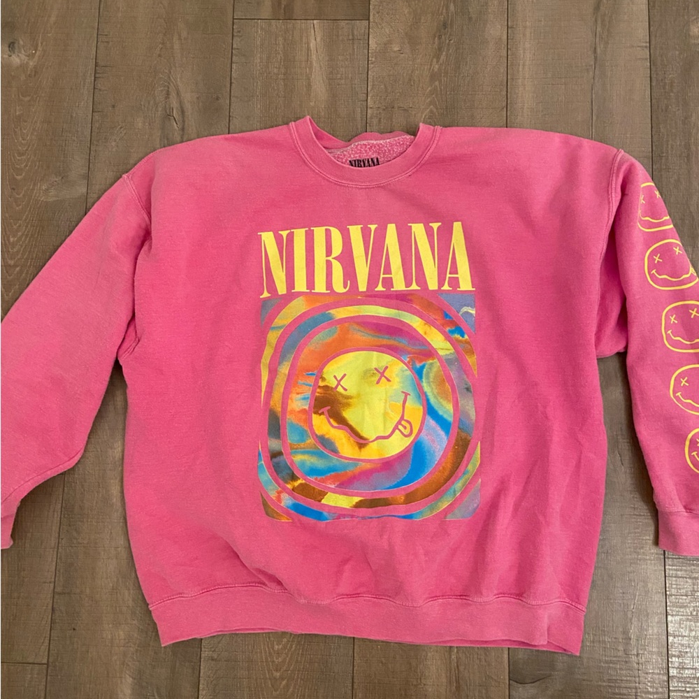 UO Nirvana Smile Overdyed Sweatshirt